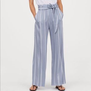 (New with tags) H&M blue wide leg striped pants